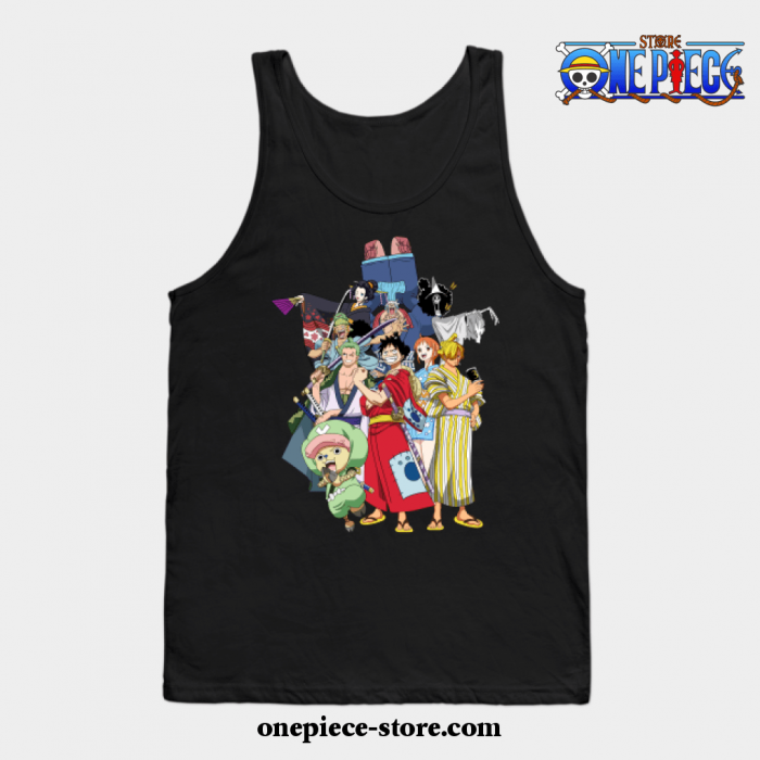 One Piece Anime - Straw Hat Pirates Wano Arc Tank Top Black / S