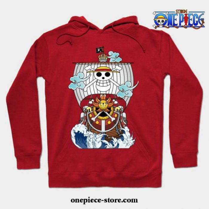 One Piece Anime - Thousand Sunny Straw Hate Ship Hoodie Red / S