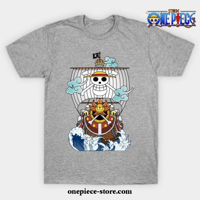 One Piece Anime - Thousand Sunny Straw Hate Ship T-Shirt Gray / S