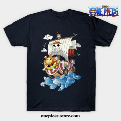 One Piece Anime - Thousand Sunny T-Shirt Navy Blue / S