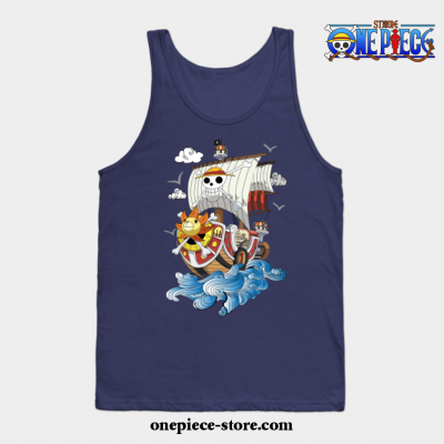 One Piece Anime - Thousand Sunny Tank Top Navy Blue / S