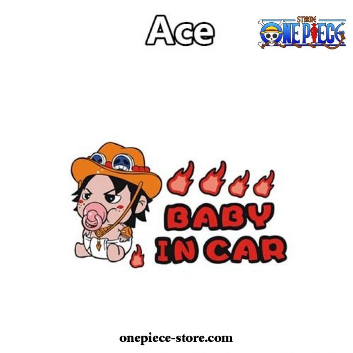 One Piece Baby In Car Stickers Ace