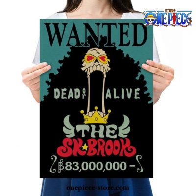 One Piece Brook Burukku Nostalgic Retro Kraft Paper Poster
