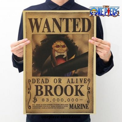 One Piece Brook Wanted Kraft Paper Poster