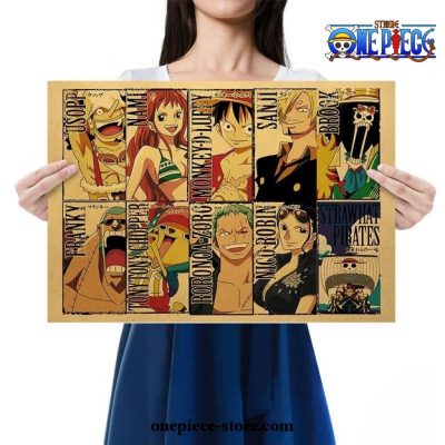 One Piece Character Profile Kraft Paper Poster