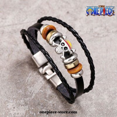 One Piece Luffy Pirate Logo Bracelet Leather