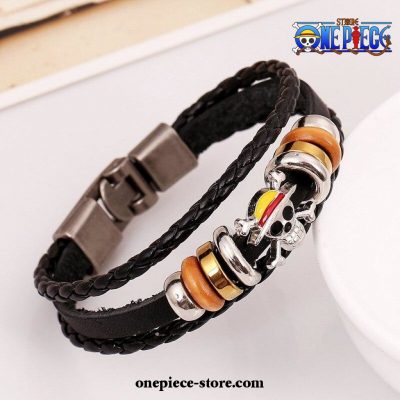 One Piece Luffy Pirate Logo Bracelet Leather