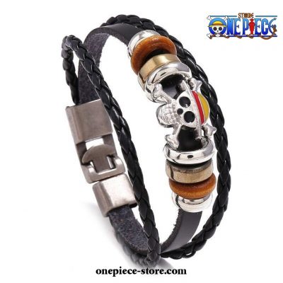 One Piece Luffy Pirate Logo Bracelet Leather