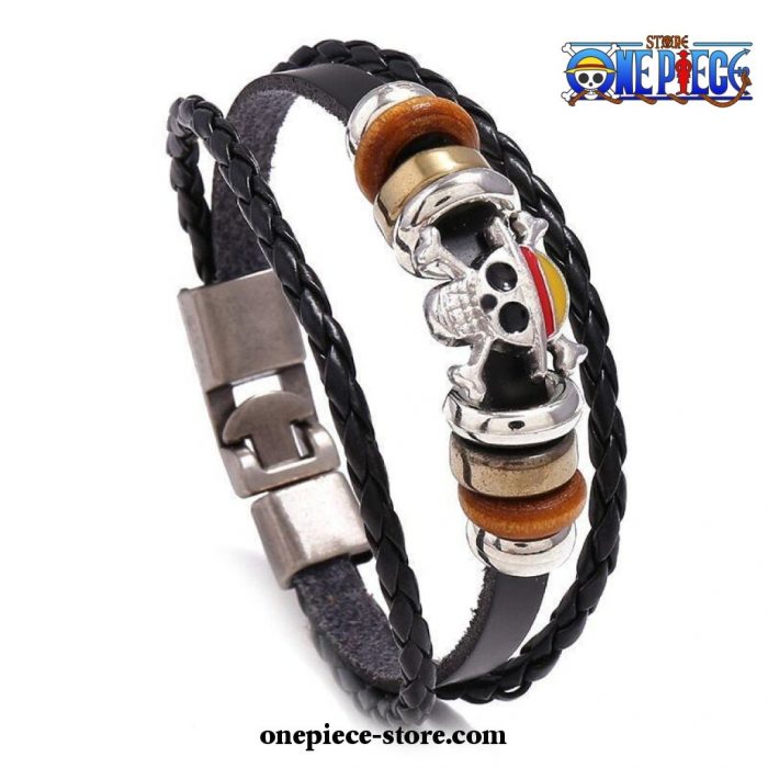 One Piece Luffy Pirate Logo Bracelet Leather