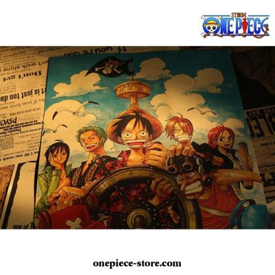 One Piece Luffy Team Kraft Paper Poster