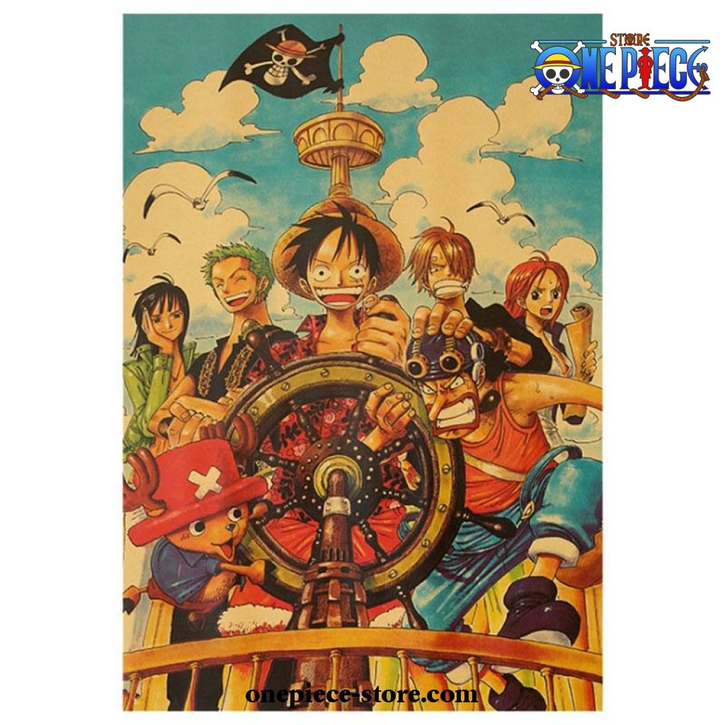 One Piece Luffy Team Kraft Paper Poster One Piece Store