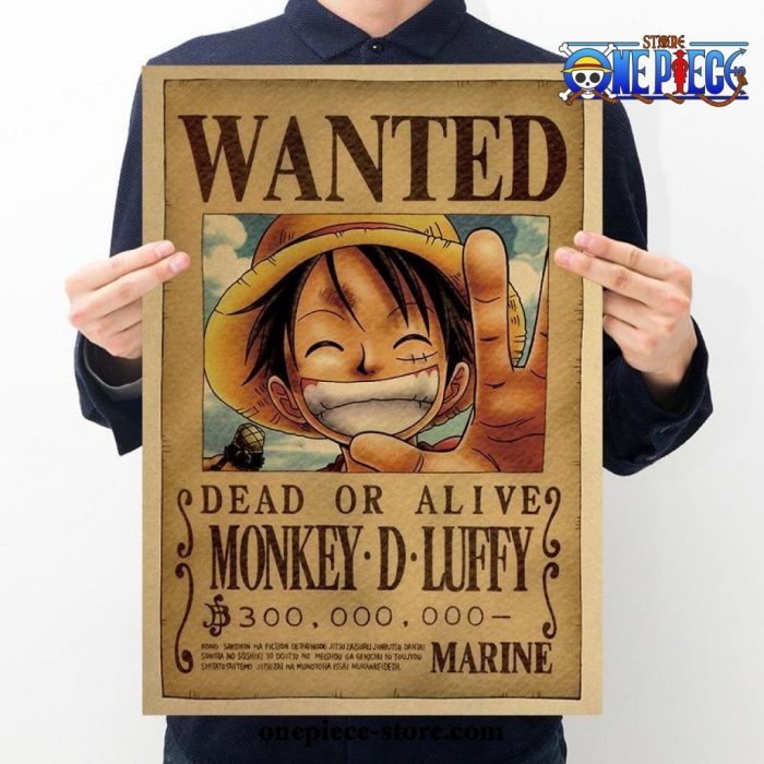 One Piece Luffy WANTED Kraft Paper Poster - One Piece Store