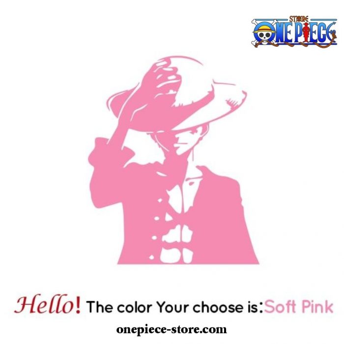 One Piece Monkey D. Luffy Funny Car Sticker Soft Pink / L 30Cm X 36Cm