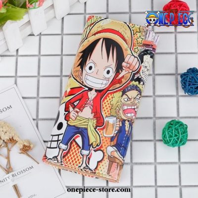 One Piece Monkey D. Luffy Purse Long Leather Wallet Style 4