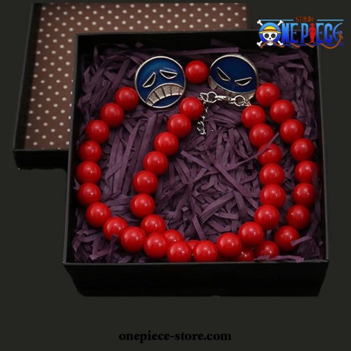 One Piece Portgas D. Ace Red Beads Necklace
