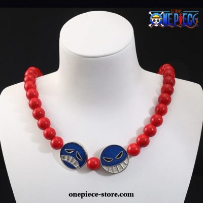 One Piece Portgas D. Ace Red Beads Necklace Necklace