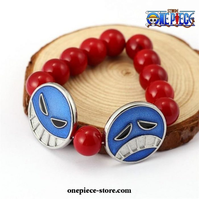 One Piece Portgas D. Ace Red Beads Necklace Bracelet