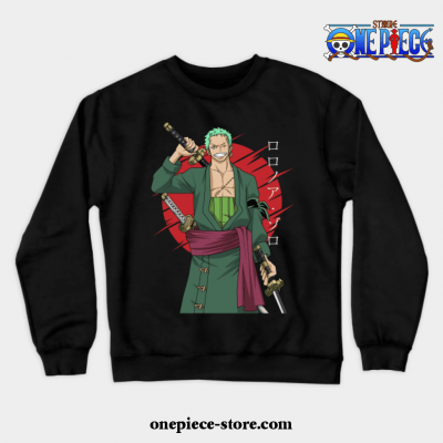 One Piece -Roronoa Zoro Crewneck Sweatshirt Black / S