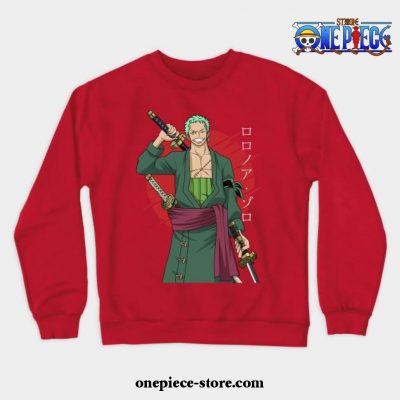 One Piece -Roronoa Zoro Crewneck Sweatshirt Red / S