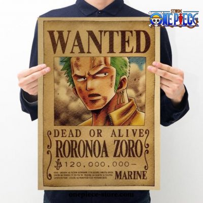 One Piece Roronoa Zoro Wanted Kraft Paper Poster