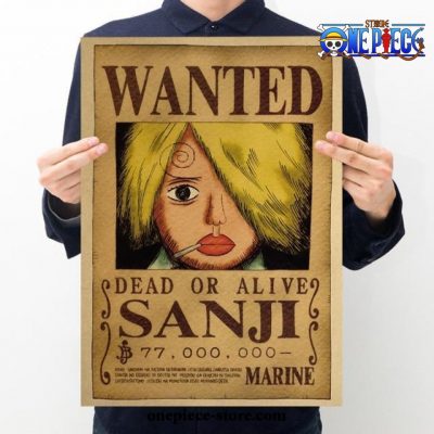 One Piece Sanji Wanted Kraft Paper Poster