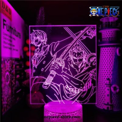 One Piece Sanji + Zoro 3D Led Lamp Crack Base / With Remote