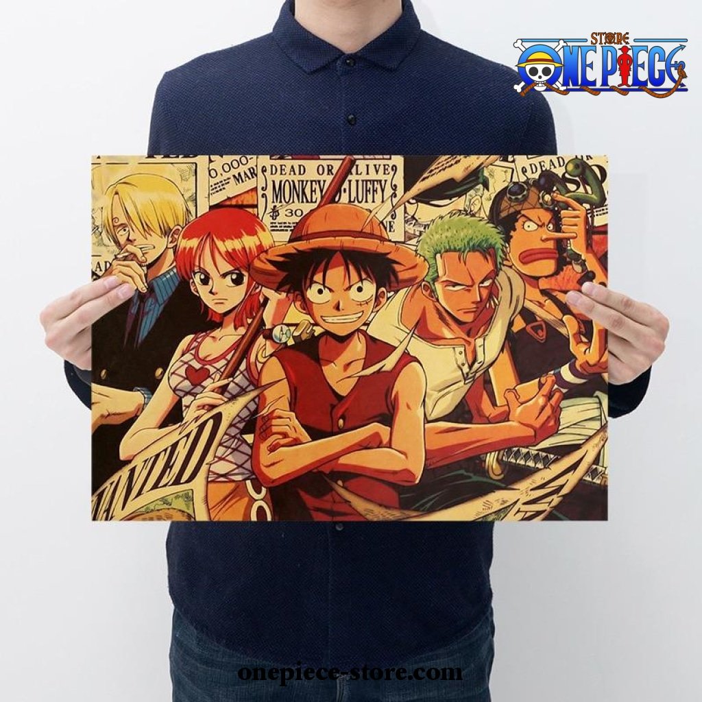 One Piece Team Kraft Paper Poster One Piece Store