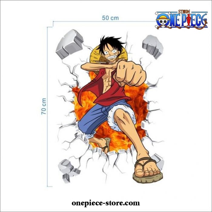 One Piece Wall Sticker Luff Break Out 3D Decal House Decor 50 X 70Cm