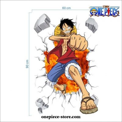 One Piece Wall Sticker Luff Break Out 3D Decal House Decor 60 X 90Cm