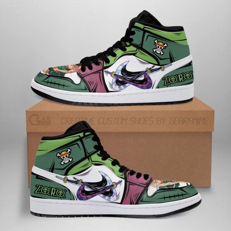 One Piece Zoro Sneakers Boots Three Swords Skill JD Sneakers - One ...