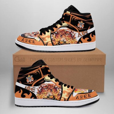 Portgas D. Ace Sneakers One Piece Anime Shoes Fan Gift MN06 Men / US6.5 Official One Piece Merch