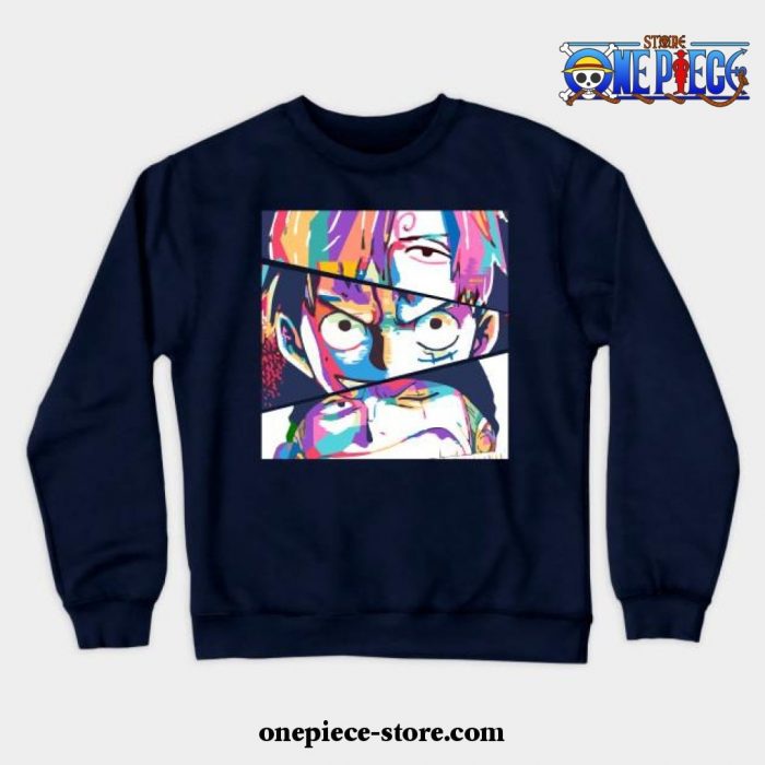 Sanji Luffy Zoro Crewneck Sweatshirt Navy Blue / S