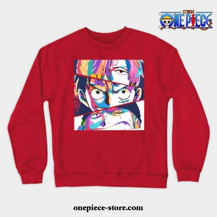 Sanji Luffy Zoro Crewneck Sweatshirt Red / S