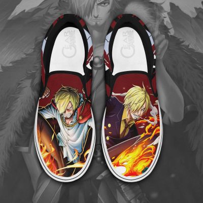 Vinsmoke Sanji Slip On Shoes One Piece Custom Anime Shoes Men / US6 Official One Piece Merch