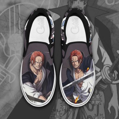 Shank Red Hair Slip On Shoes One Piece Custom Anime Shoes Men / US6 Official One Piece Merch