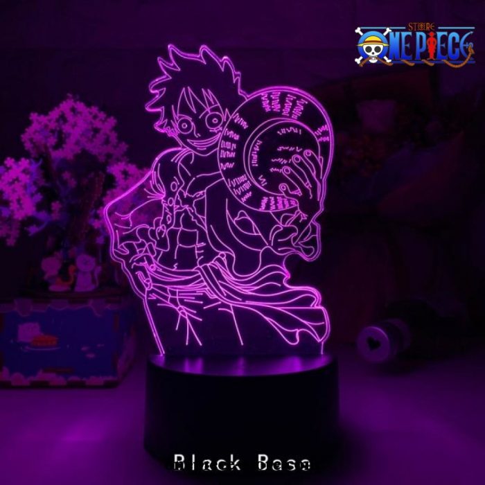 Smile Monkey D. Luffy Figure 3D Illusion Night Light Led Lamp Black / 7 Color No Remote