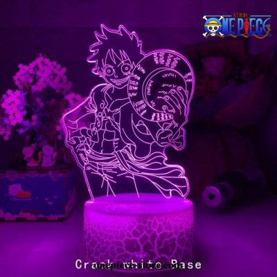 Smile Monkey D. Luffy Figure 3D Illusion Night Light Led Lamp Crack White / 7 Color No Remote