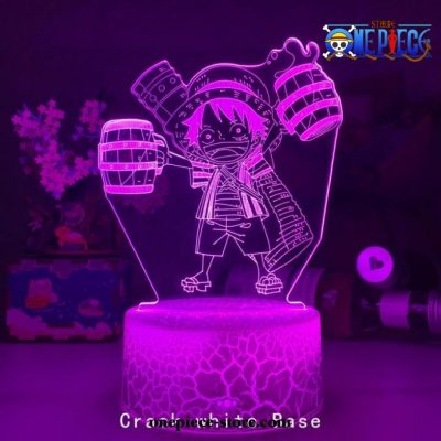 So Cute Monkey D. Luffy Figure 3D Illusion Night Light Led Lamp Crack White / 16 Color Remote