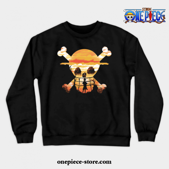 Straw Hat Crew Crewneck Sweatshirt Ver2 Black / S
