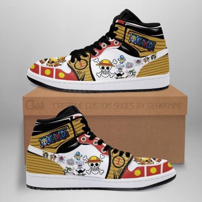Straw Hat Shoes Jolly Roger High Top Boots One Piece Anime Sneakers Men / US6.5 Official One Piece Merch