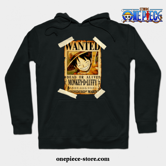 Vintage One Piece Bounty Monkey D Luffy Poster Hoodie Black / S
