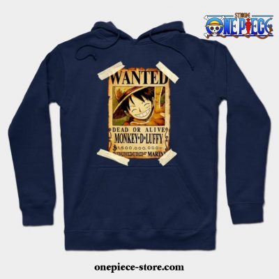 Vintage One Piece Bounty Monkey D Luffy Poster Hoodie Navy Blue / S