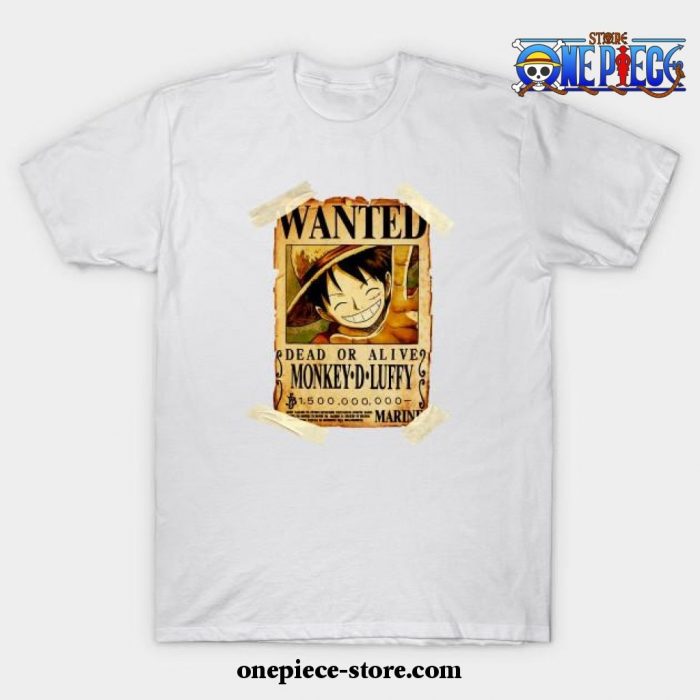 Vintage One Piece Bounty Monkey D Luffy Poster T-Shirt White / S