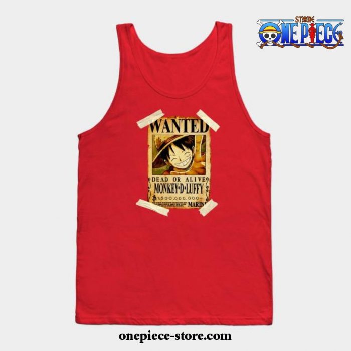 Vintage One Piece Bounty Monkey D Luffy Poster Tank Top Red / S