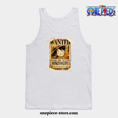 Vintage One Piece Bounty Monkey D Luffy Poster Tank Top White / S