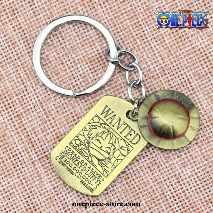 Wanted Luffy Straw Hat Pendant Keychain Necklace