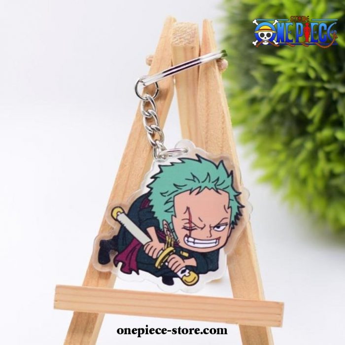 Zoro One Piece Double Sided Acrylic Pendant Keychain