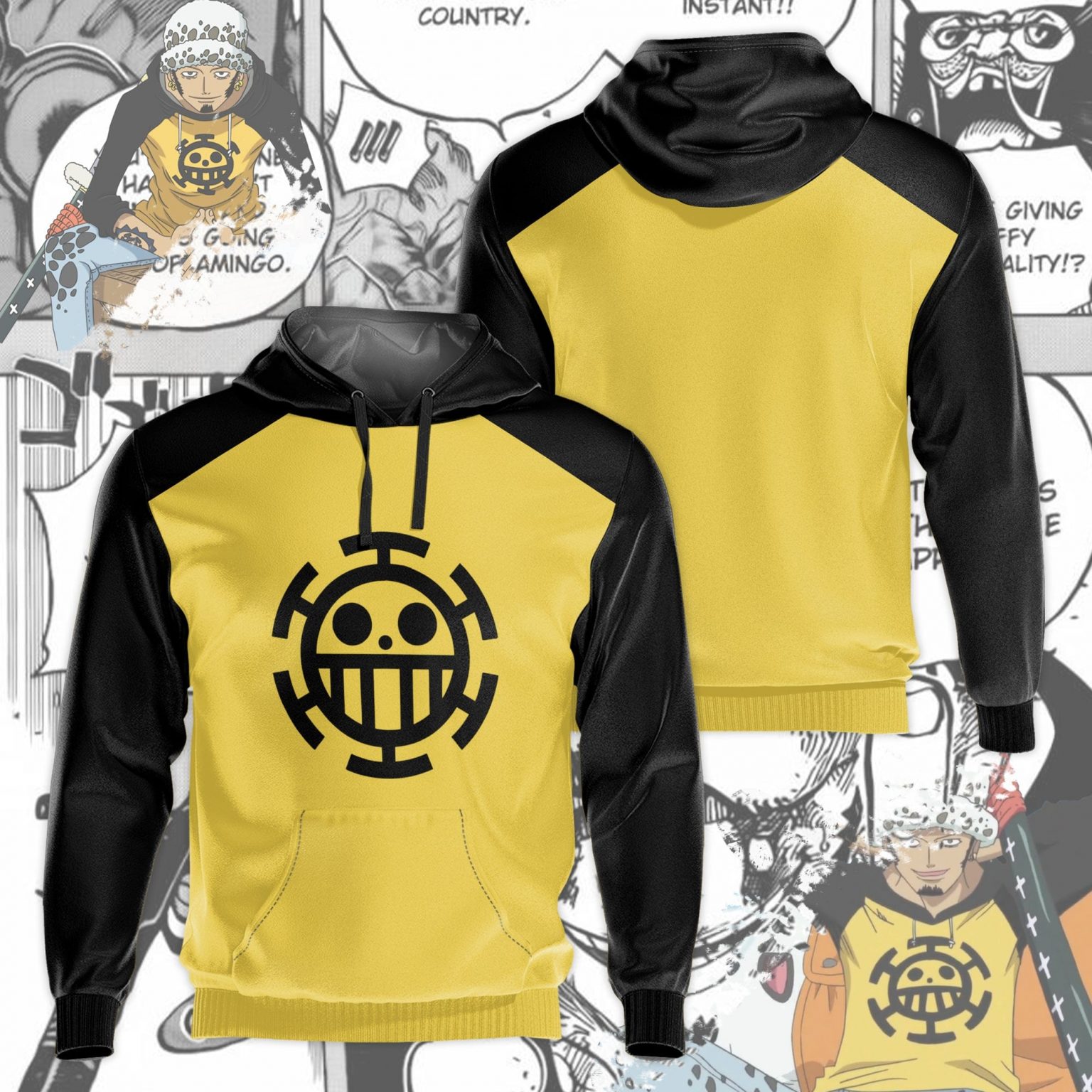 Trafalgar D. Water Law Anime Fleece Hoodie - One Piece Store