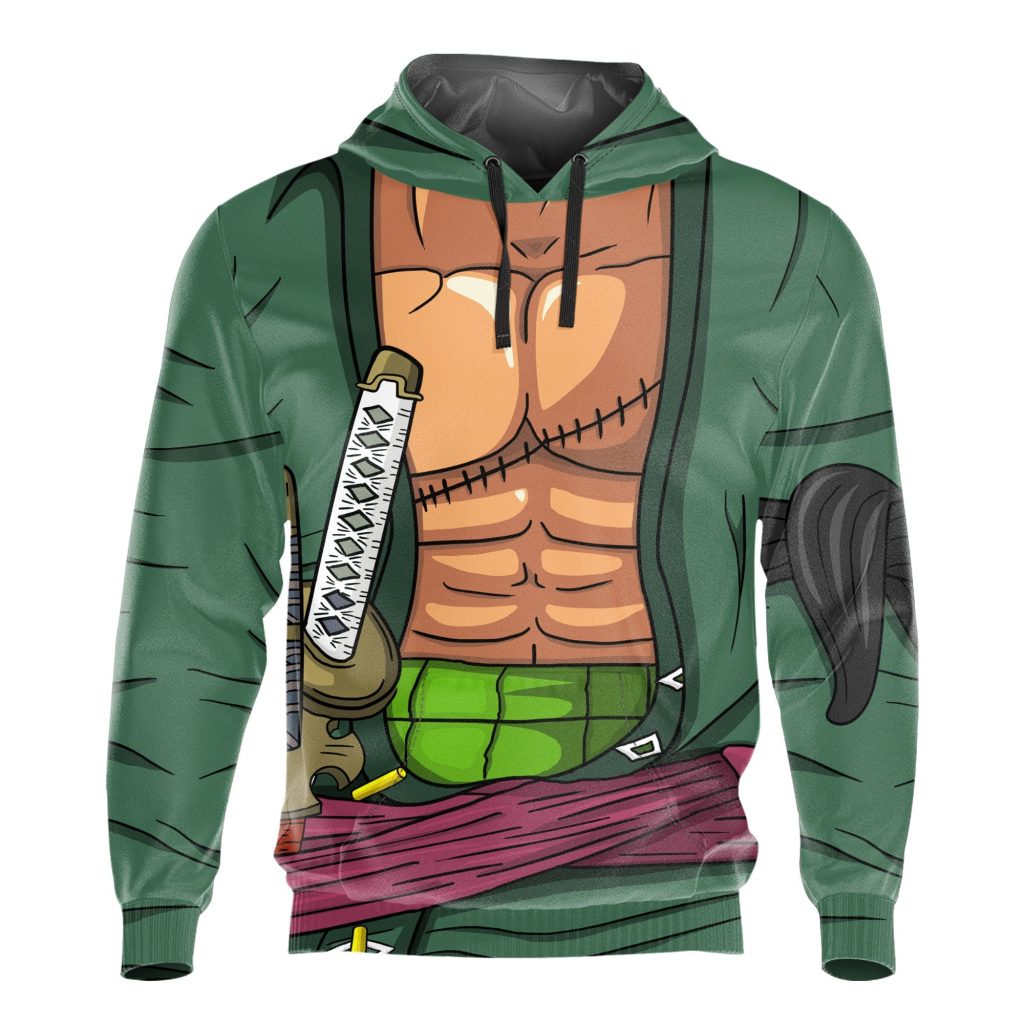 Inspired By One Piece Zoro Anime Fleece Hoodie - One Piece Store