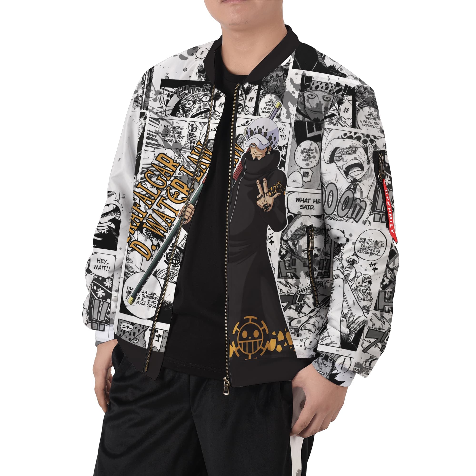 One Piece Trafalgar D. Water Law Anime Bomber Jacket - One Piece Store One Piece Trafalgar D. Water Law Anime Bomber Jacket - One Piece Store